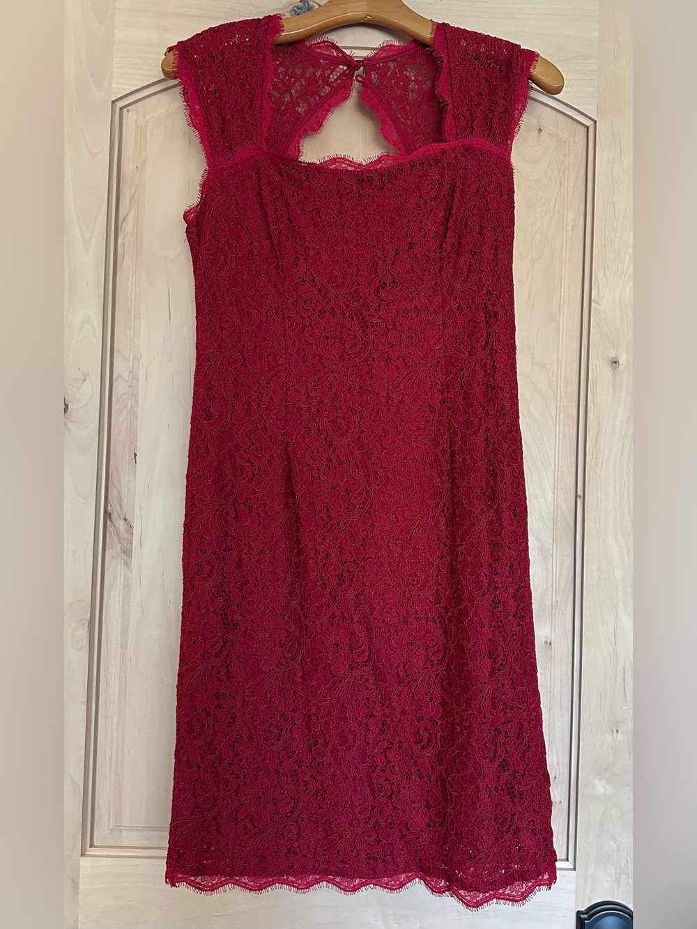 Adrianna Papell Red Lace Cocktail Dress